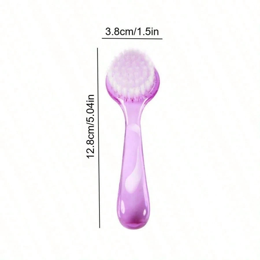 1pc Nail Dust Brush With Curved Handle, Round Large Head Soft Nylon Bristles, Portable Nail Art Tool For Polishing Powder Cleaning