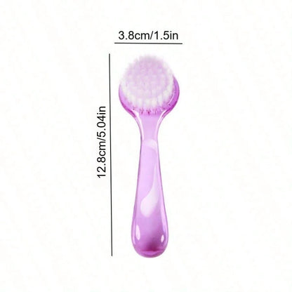 1pc Nail Dust Brush With Curved Handle, Round Large Head Soft Nylon Bristles, Portable Nail Art Tool For Polishing Powder Cleaning