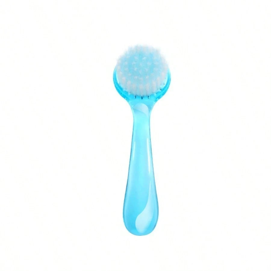 1pc Nail Dust Brush With Curved Handle, Round Large Head Soft Nylon Bristles, Portable Nail Art Tool For Polishing Powder Cleaning