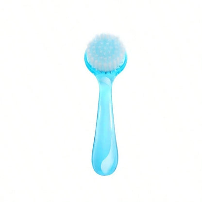 1pc Nail Dust Brush With Curved Handle, Round Large Head Soft Nylon Bristles, Portable Nail Art Tool For Polishing Powder Cleaning