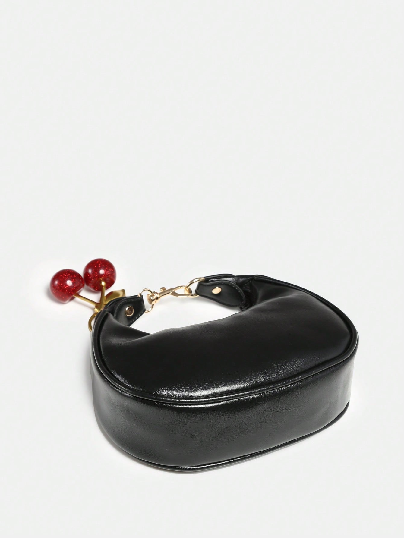 1pc New Fall Fashion Crescent-Shaped Armpit Bag, Cute Cherry Decor, Vintage Style Underarm Pouch, Suitable For Various Occasions