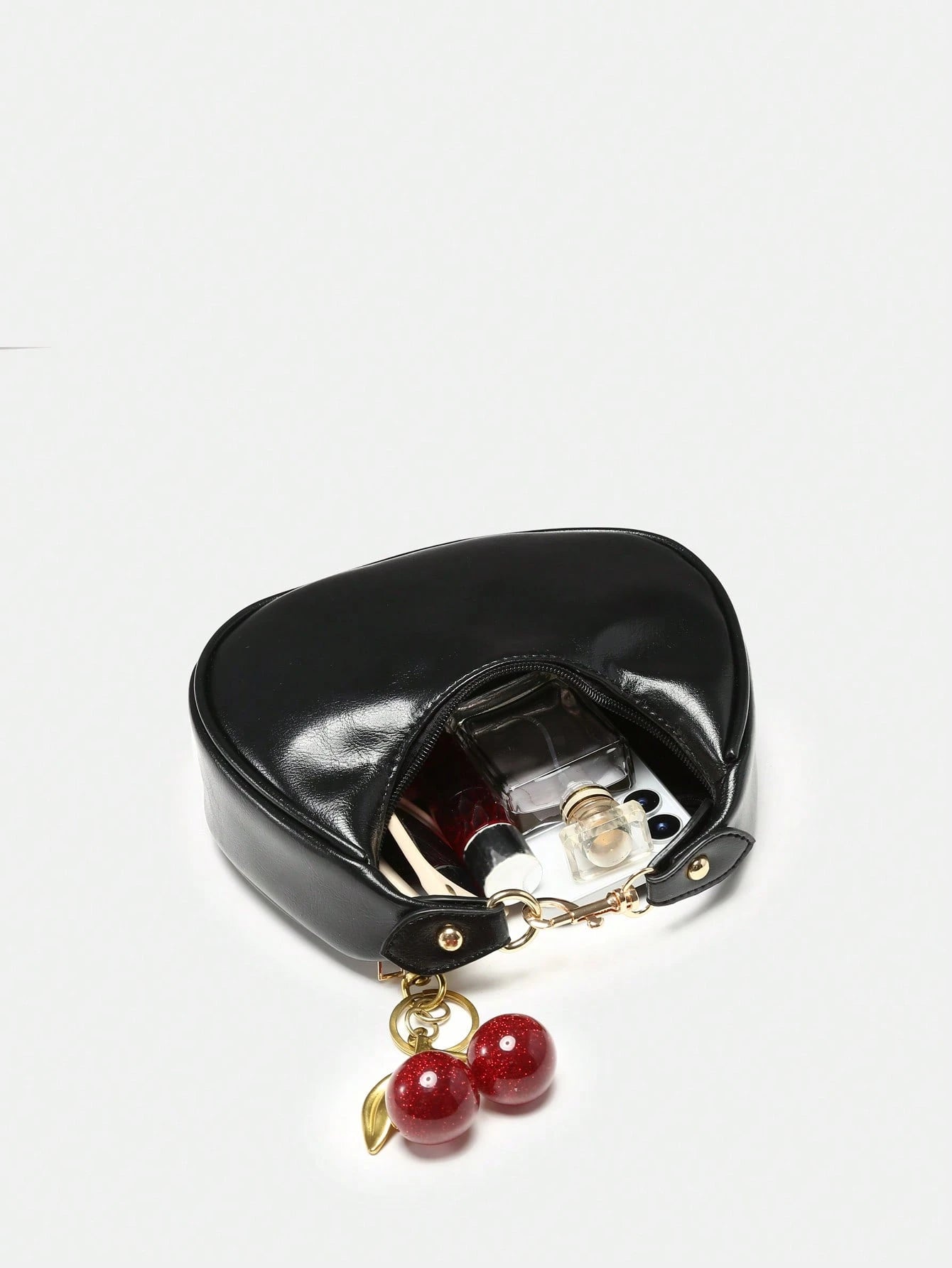 1pc New Fall Fashion Crescent-Shaped Armpit Bag, Cute Cherry Decor, Vintage Style Underarm Pouch, Suitable For Various Occasions