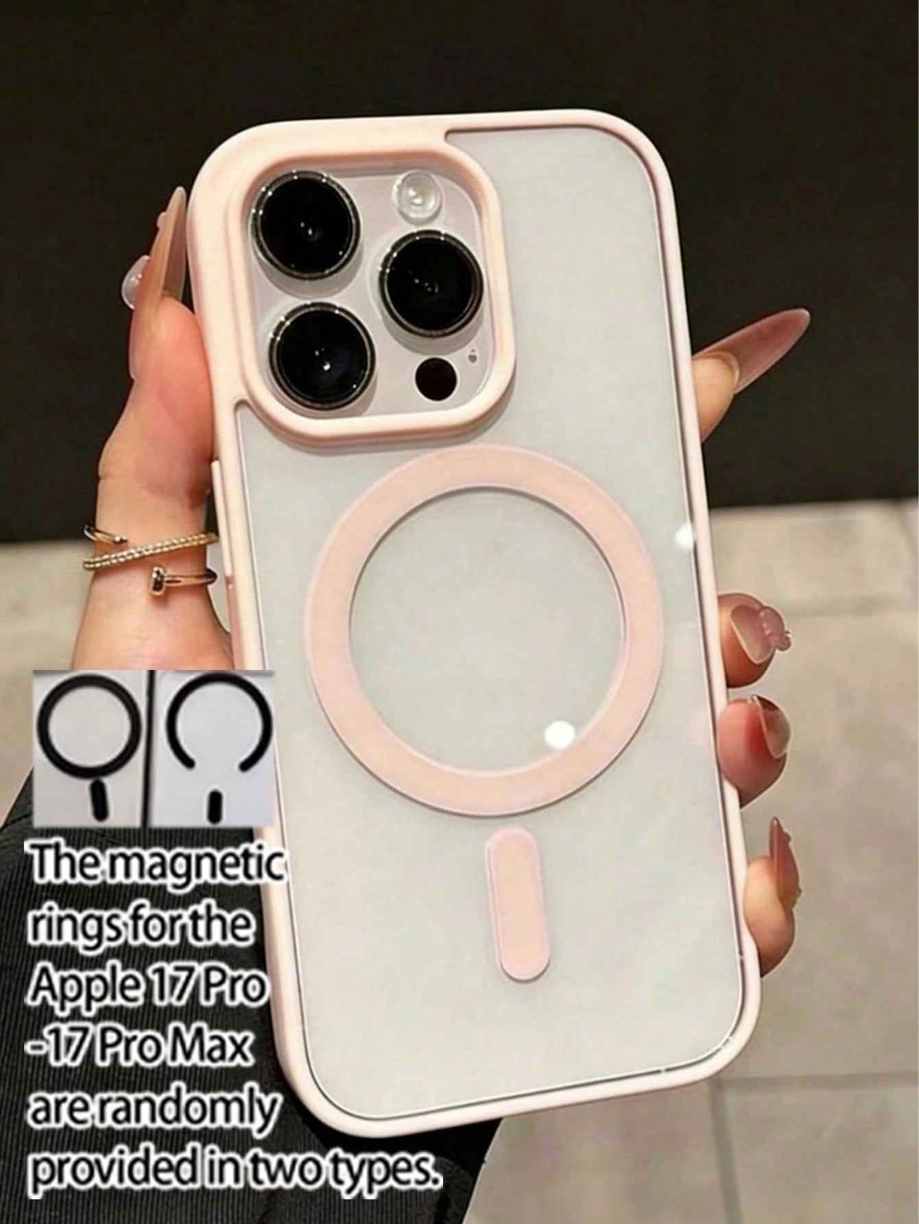 1pc New Solid Color Acrylic Magnetic Pink Phone Case Compatible With Apple 16 Pro Max, 11/12/13/14 Plus, XR/7/8 Plus, 15 Pro Max, 17/17 Ari/17 Pro Max