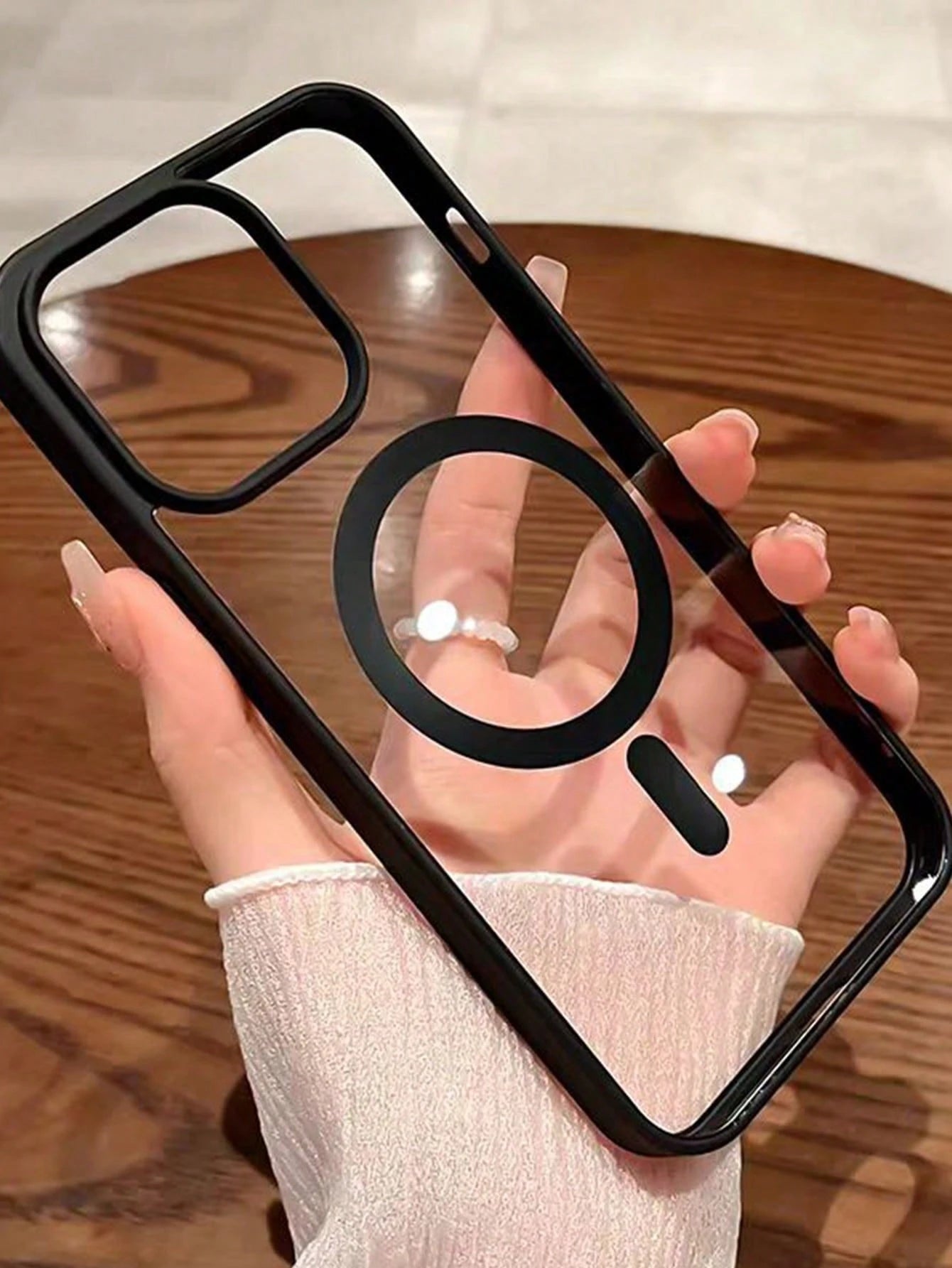 1pc New Solid Color Acrylic Magnetic Pink Phone Case Compatible With Apple 16 Pro Max, 11/12/13/14 Plus, XR/7/8 Plus, 15 Pro Max, 17/17 Ari/17 Pro Max