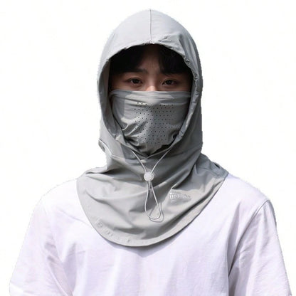 1pc New Style Women's Full Face Sun Protection Mask, Summer 2026 Ice Silk UV Protection, Neck Guard Integrated Sun Hat For Driving And Cycling