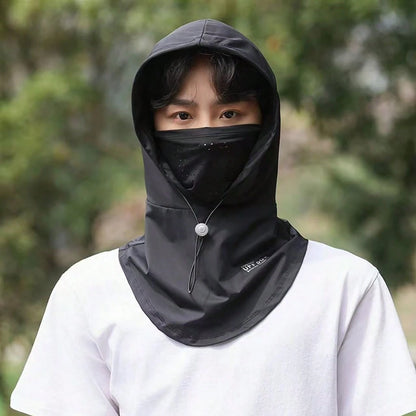 1pc New Style Women's Full Face Sun Protection Mask, Summer 2026 Ice Silk UV Protection, Neck Guard Integrated Sun Hat For Driving And Cycling