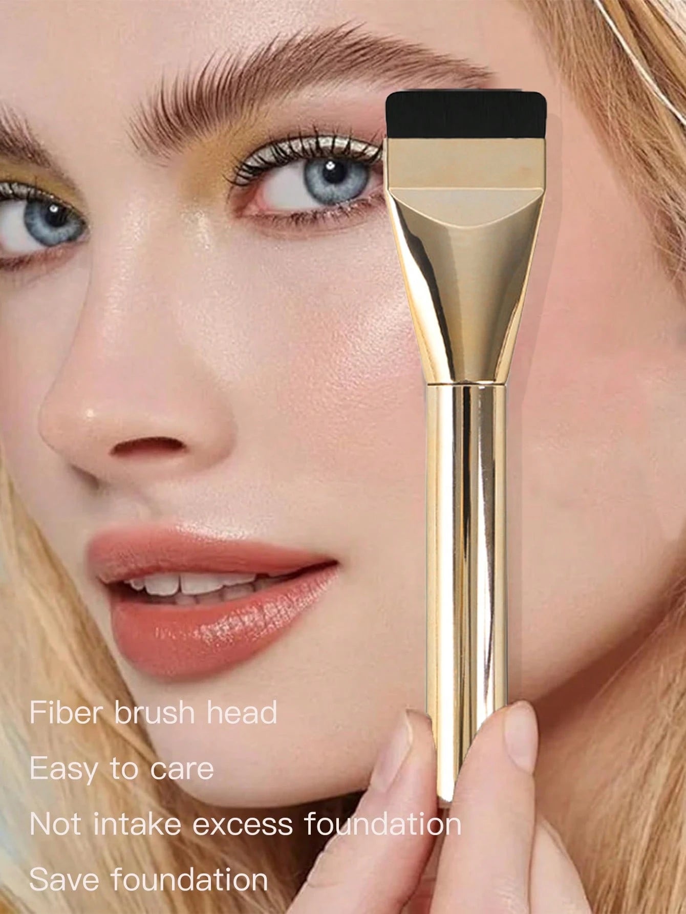 1pc New Ultra-Thin Straight Line Flat Top Foundation/Mask Brush, Makeup Artist Essential Tool, Invisible Seamless, Travel-Friendly,Foundation Brush,Concealer Brush,Blush Brush,Contour Brush,Blush Brus