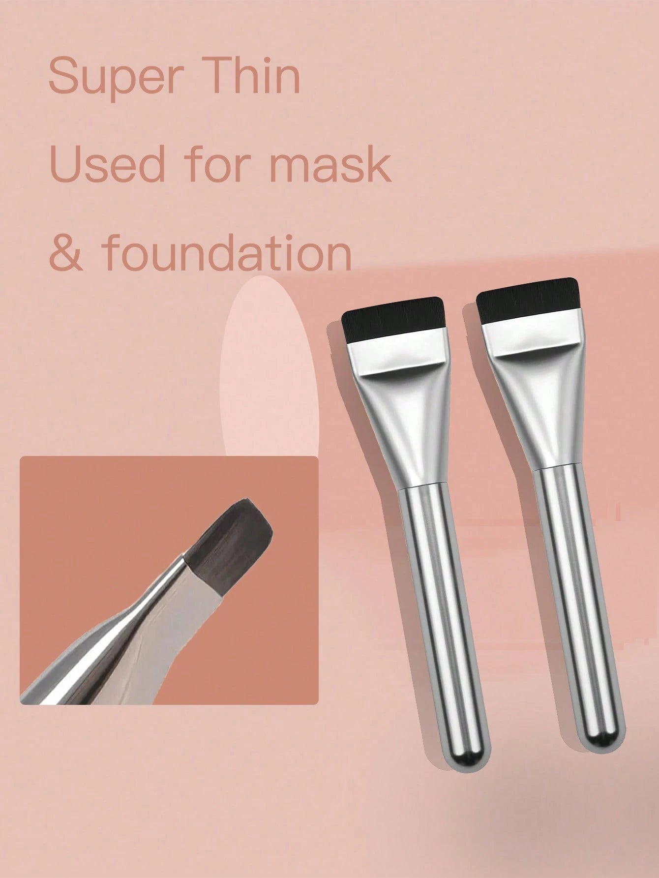 1pc New Ultra-Thin Straight Line Flat Top Foundation/Mask Brush, Makeup Artist Essential Tool, Invisible Seamless, Travel-Friendly,Foundation Brush,Concealer Brush,Blush Brush,Contour Brush,Blush Brus