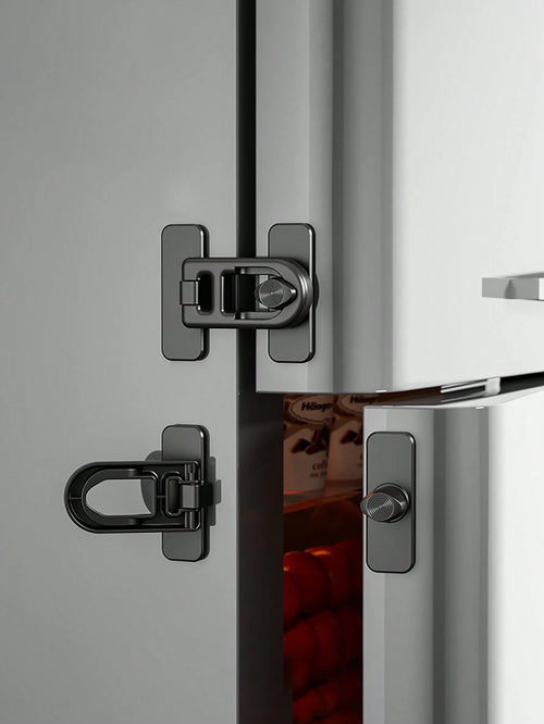 1pc Oven Door Lock, Rotary No-Drill Lock Latch, Child Safety Lock For Kitchen, Microwave Oven
