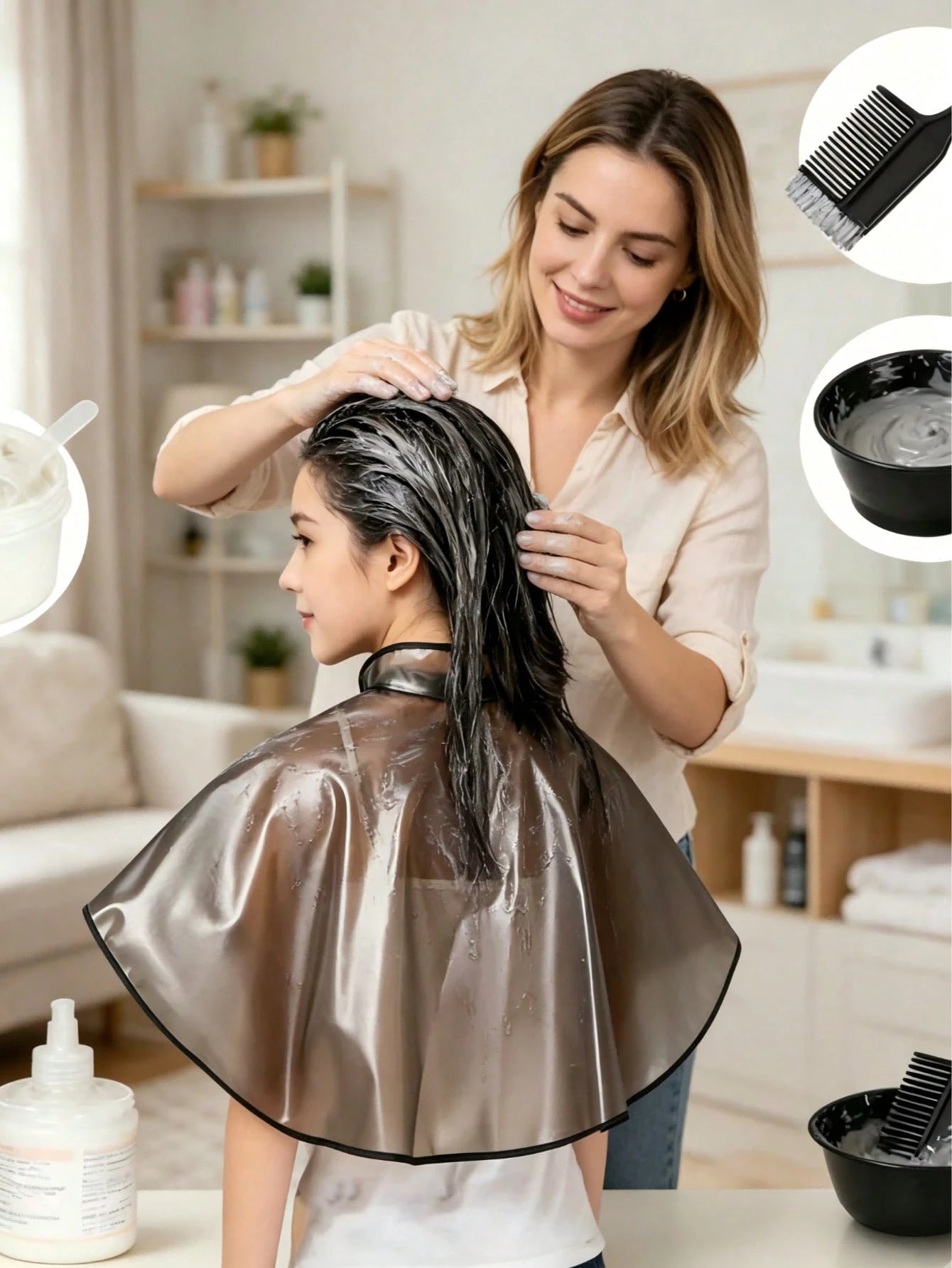 1pc Oversized Perming & Dyeing Foil Capes, Waterproof Hairdressing Accessories,Waterproof Hairdressing Cape, Suitable For Dyeing, Styling, Perming And Hair Care, Hairdressing Tools, Hair Salon Accesso