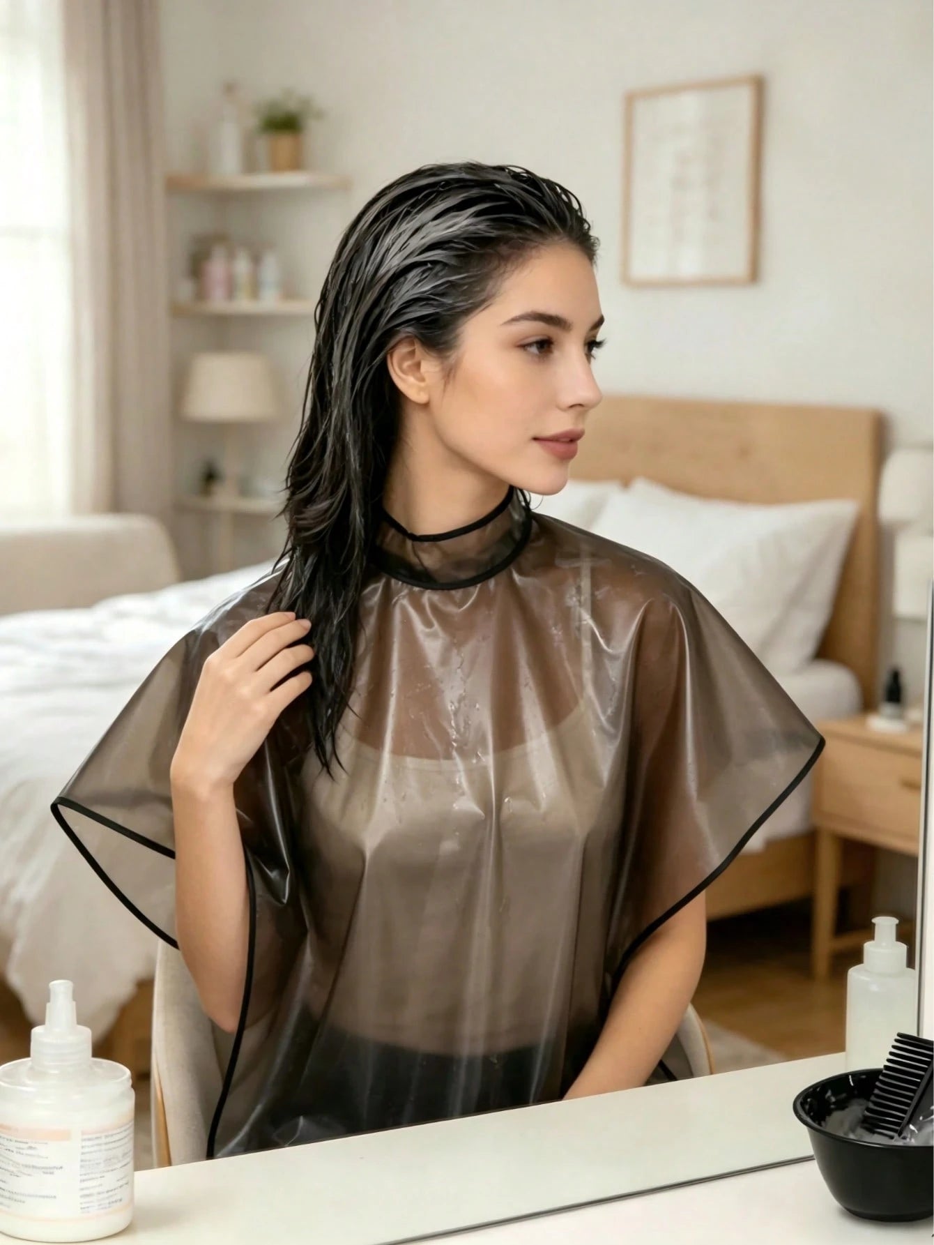 1pc Oversized Perming & Dyeing Foil Capes, Waterproof Hairdressing Accessories,Waterproof Hairdressing Cape, Suitable For Dyeing, Styling, Perming And Hair Care, Hairdressing Tools, Hair Salon Accesso