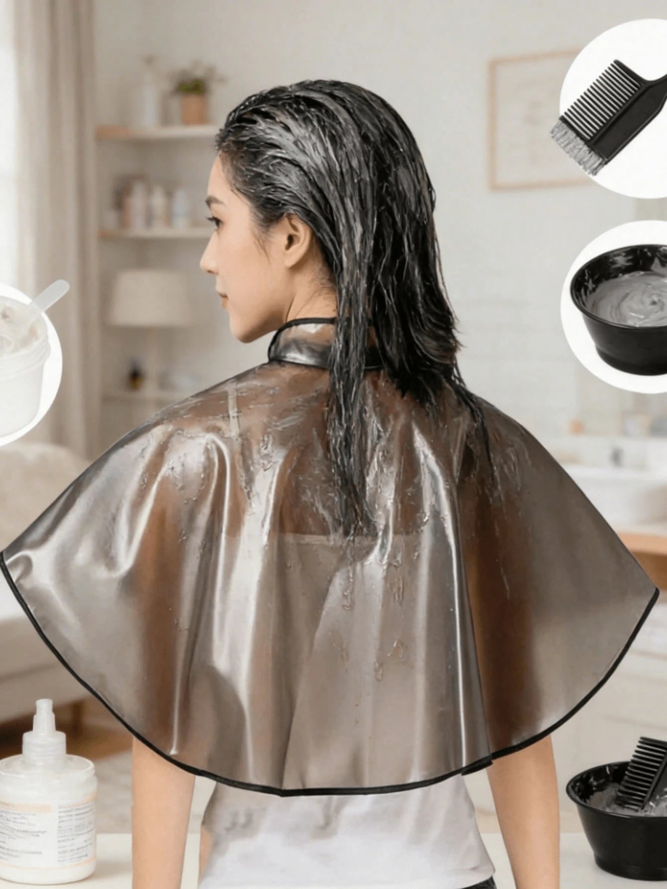 1pc Oversized Perming & Dyeing Foil Capes, Waterproof Hairdressing Accessories,Waterproof Hairdressing Cape, Suitable For Dyeing, Styling, Perming And Hair Care, Hairdressing Tools, Hair Salon Accesso