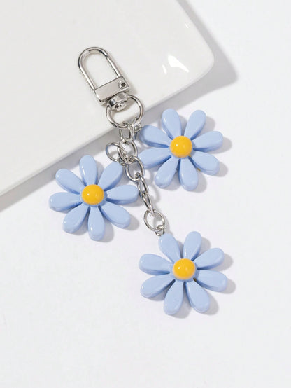 1pc Pale Blue Daisy Flower Charm Decorative Pendant For Bags Christmas Gifts Gift Thanksgiving Christmas Decor Winter Gifts For Women