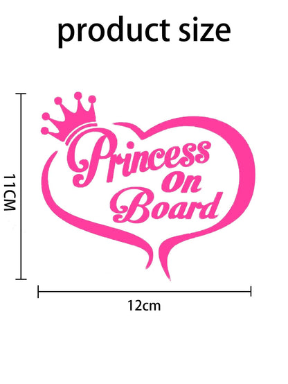 1pc Personalized Pink/Red/Black/White Heart Shaped Princess Car Exterior Decoration Sticker, Scratch Cover, Warning Sign Cover For Universal Car Models