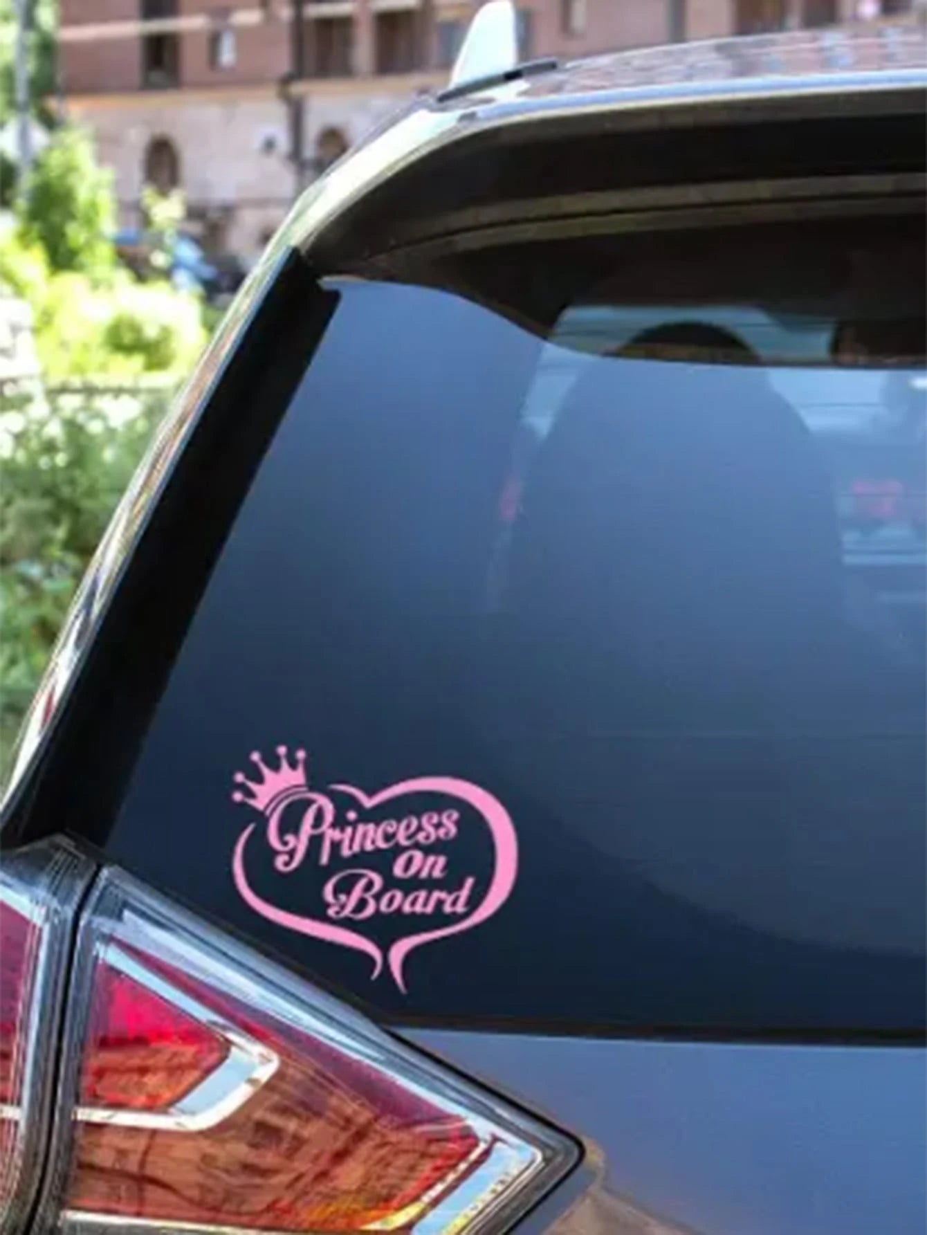 1pc Personalized Pink/Red/Black/White Heart Shaped Princess Car Exterior Decoration Sticker, Scratch Cover, Warning Sign Cover For Universal Car Models