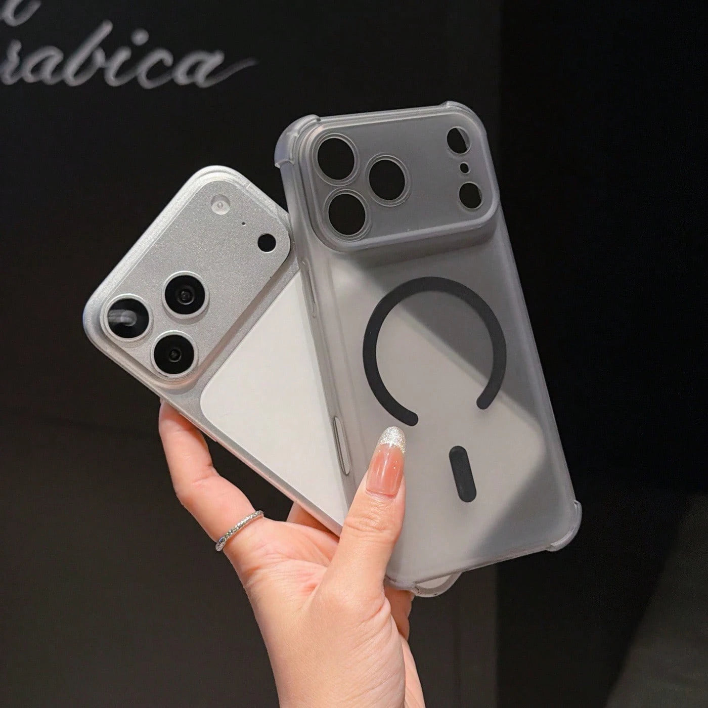 1pc Pink Magnetic Large Window Frosted Matte Four-Corner Airbag Shockproof Full Coverage Colorful Semi-Transparent Skin-Feel Ultra-Thin TPU Precision Hole Minimalist Phone Case Compatible With Apple 1