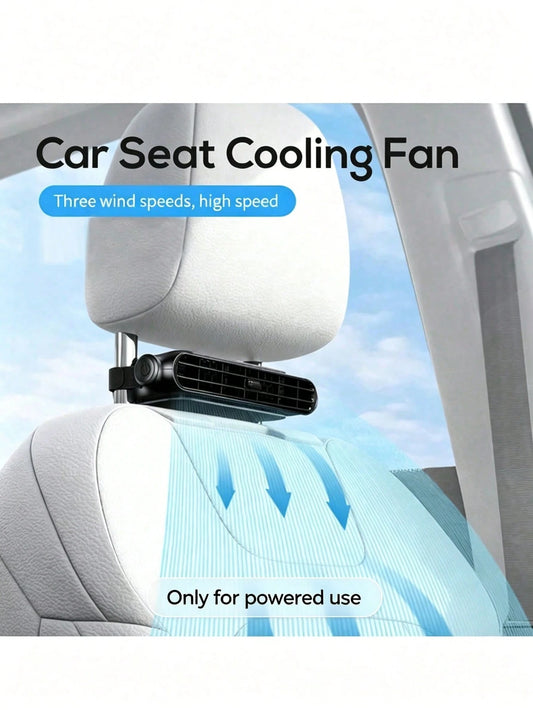 1pc Portable Car Seat Fan, USB Powered 3-Speed Adjustable Cooling For Pillow And Seat Back, Comfortable Design Suitable For All Vehicles, No Battery Required, For Driver And Passenger, For Summer And