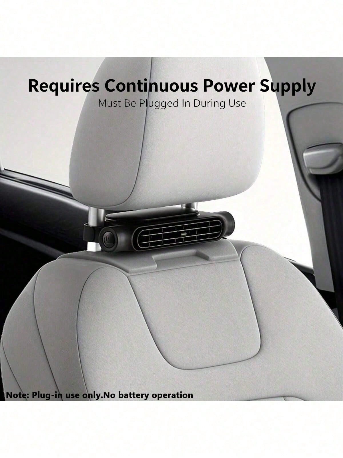 1pc Portable Car Seat Fan, USB Powered 3-Speed Adjustable Cooling For Pillow And Seat Back, Comfortable Design Suitable For All Vehicles, No Battery Required, For Driver And Passenger, For Summer And