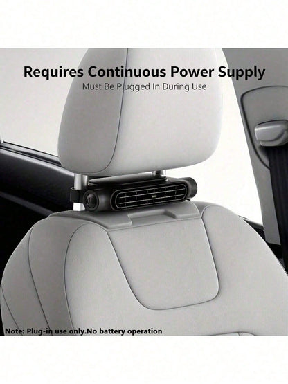 1pc Portable Car Seat Fan, USB Powered 3-Speed Adjustable Cooling For Pillow And Seat Back, Comfortable Design Suitable For All Vehicles, No Battery Required, For Driver And Passenger, For Summer And