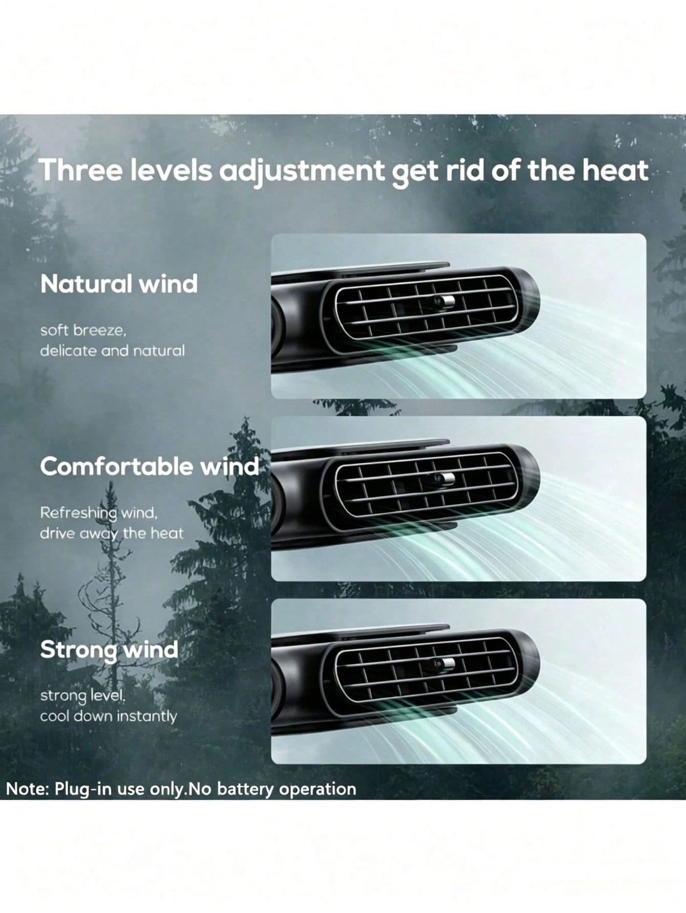 1pc Portable Car Seat Fan, USB Powered 3-Speed Adjustable Cooling For Pillow And Seat Back, Comfortable Design Suitable For All Vehicles, No Battery Required, For Driver And Passenger, For Summer And