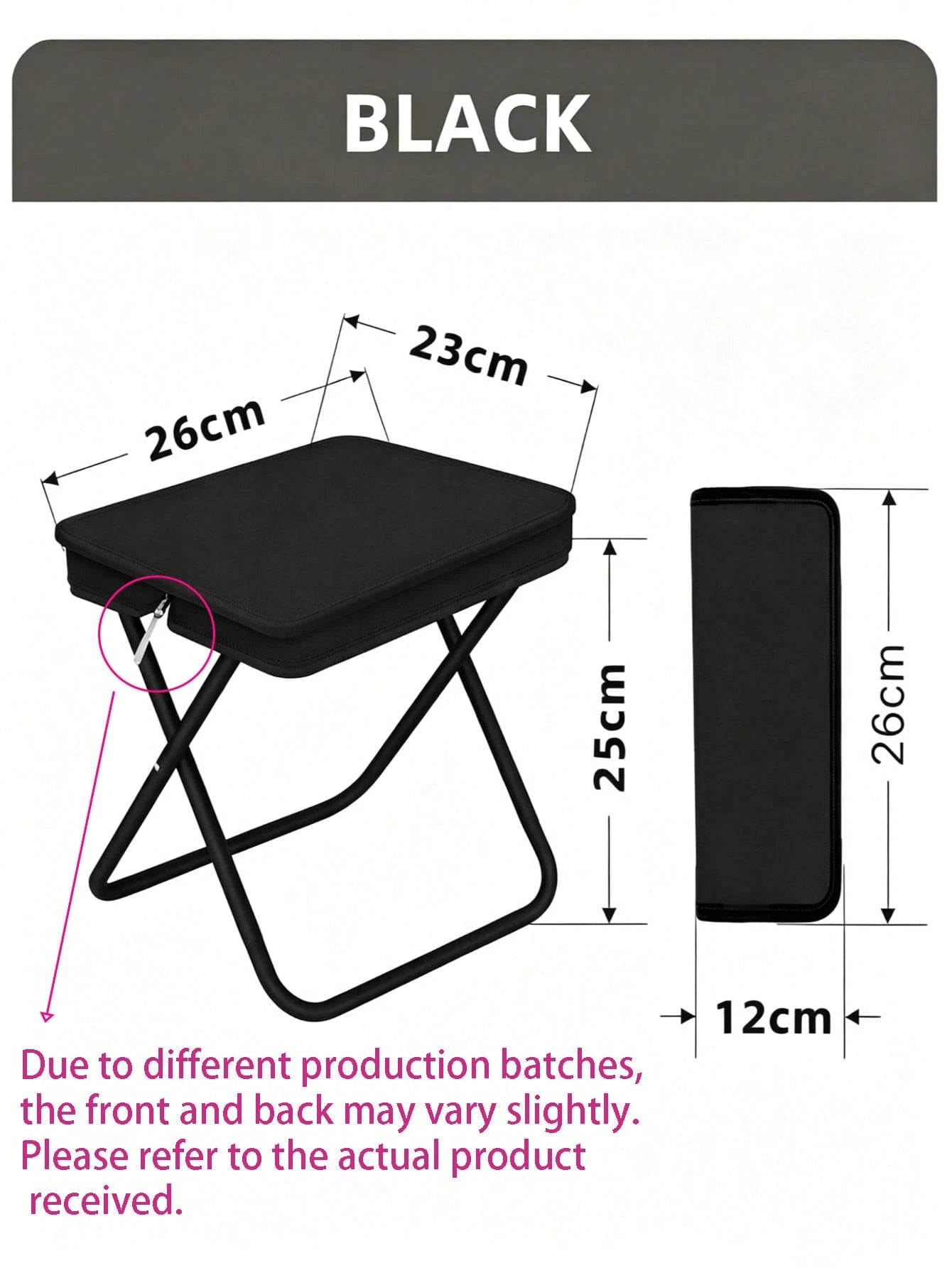 1pc Portable Folding Stool, Lightweight Foldable Outdoor Camping Fishing Stool, Suitable For High-Speed Rail Queueing, Home Shoe Changing, Art Students, Sturdy And Durable, Multiple Colors Available