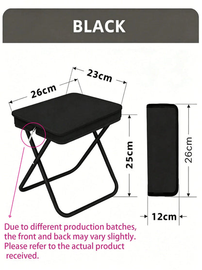 1pc Portable Folding Stool, Lightweight Foldable Outdoor Camping Fishing Stool, Suitable For High-Speed Rail Queueing, Home Shoe Changing, Art Students, Sturdy And Durable, Multiple Colors Available