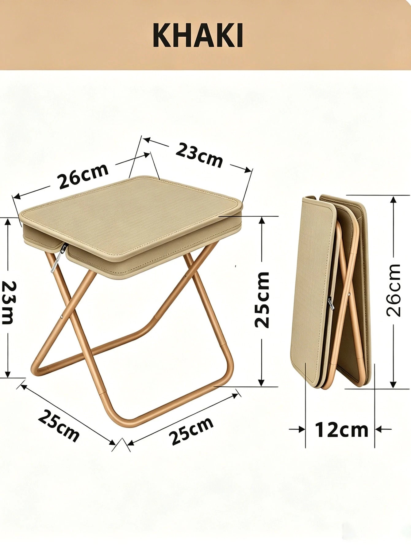 1pc Portable Folding Stool, Lightweight Foldable Outdoor Camping Fishing Stool, Suitable For High-Speed Rail Queueing, Home Shoe Changing, Art Students, Sturdy And Durable, Multiple Colors Available