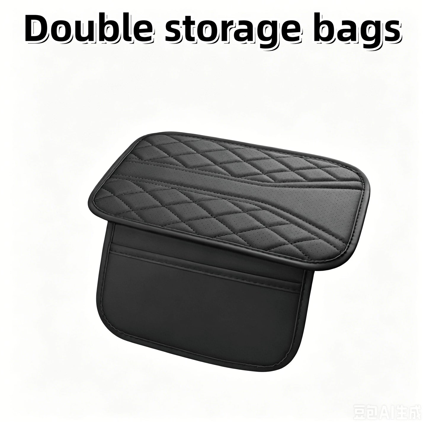 1pc PU Leather Car Armrest Box Mat, Wear-Resistant, Durable, Scratch-Resistant, Easy To Install And Clean,Two Models Are Available: Double-Sided Storage Pockets And No Pockets, 13in X 7.48in, Suitable