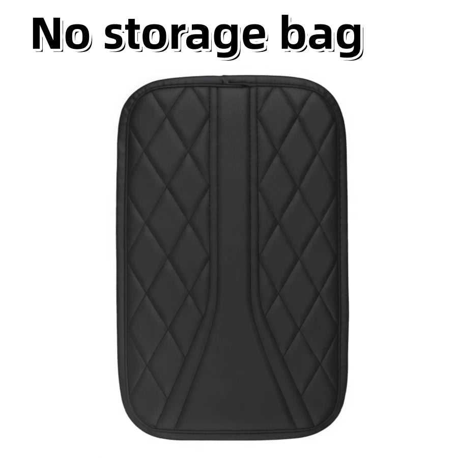 1pc PU Leather Car Armrest Box Mat, Wear-Resistant, Durable, Scratch-Resistant, Easy To Install And Clean,Two Models Are Available: Double-Sided Storage Pockets And No Pockets, 13in X 7.48in, Suitable