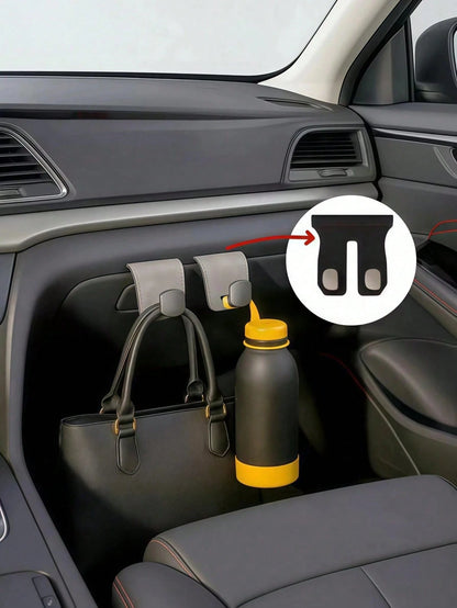 1pc PU Leather Passenger Seat Storage Hook, Soft Lining Organizer, Space-Saving Car Interior Accessory, Versatile Glove Box Hanging Hook, Essential For Road Trips