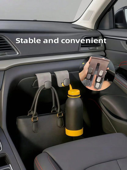1pc PU Leather Passenger Seat Storage Hook, Soft Lining Organizer, Space-Saving Car Interior Accessory, Versatile Glove Box Hanging Hook, Essential For Road Trips