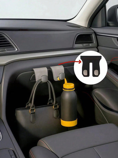 1pc PU Leather Passenger Seat Storage Hook, Soft Lining Organizer, Space-Saving Car Interior Accessory, Versatile Glove Box Hanging Hook, Essential For Road Trips