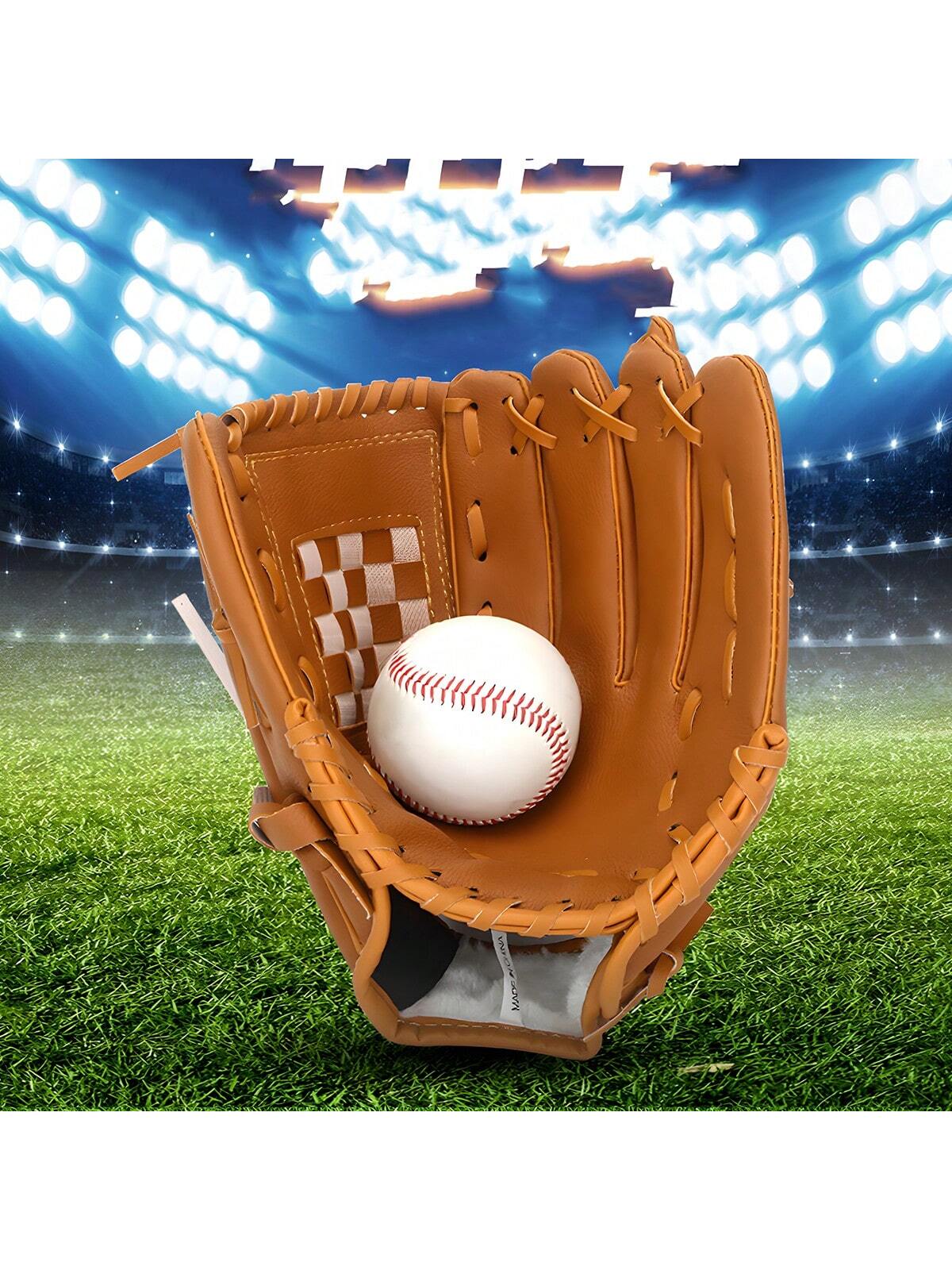 1pc Pvc Baseball Glove Softball Mitt Pitcher's Glove School Training Gloves For Students