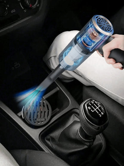 1pc Rechargeable Wireless Car Vacuum Cleaner, With Dual Filtration, Strong Suction, Portable Handheld Mini Dust Blower, Suitable For Home And Car