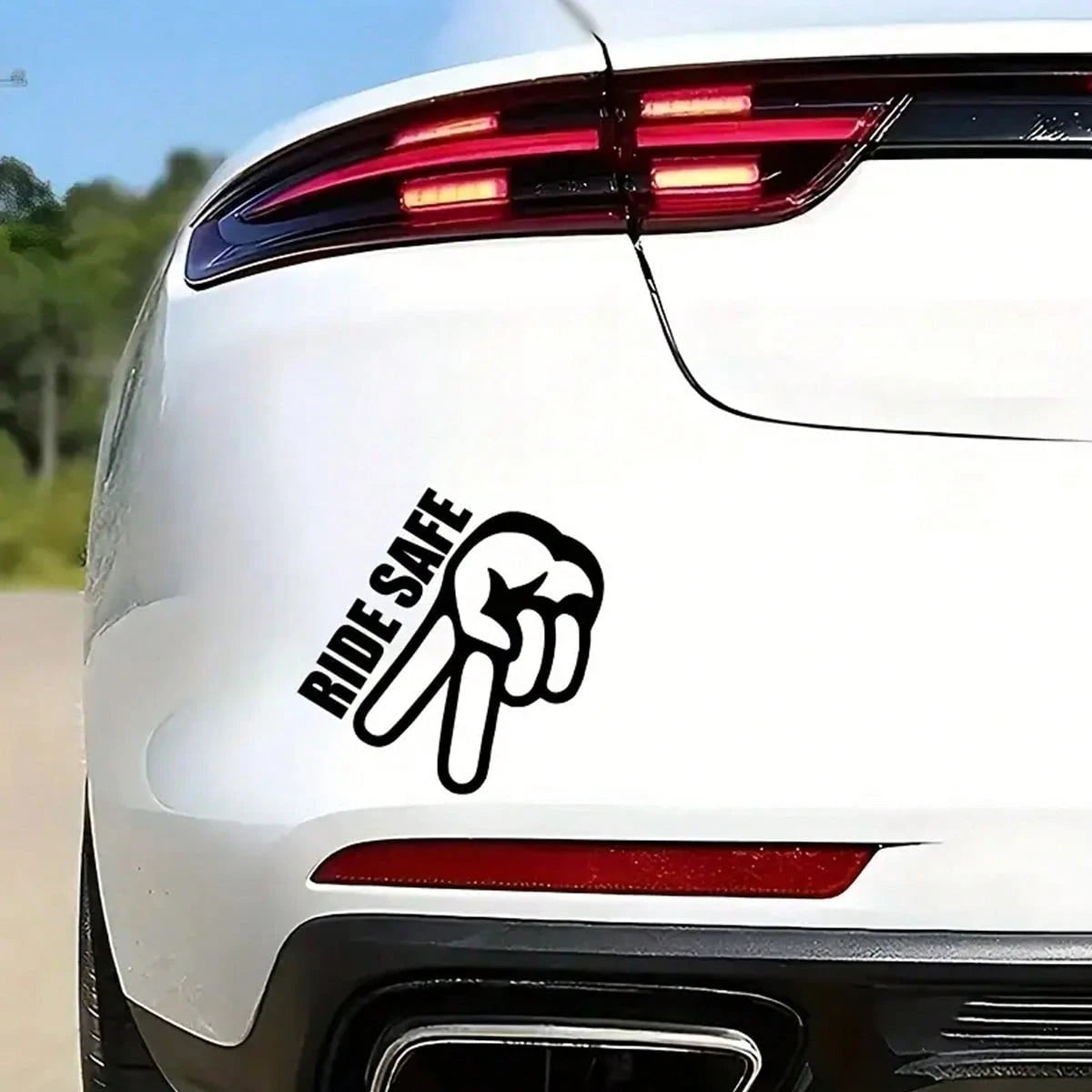 1pc RideSafe Peace Mark Sticker- Self-Adhesive Matte Surface, Suitable For Cars, Motorcycles, Trucks, Windows, And Bumpers- Promotes Riding Habits, Motorcycle Safety Stickers| Fun Safety Stickers