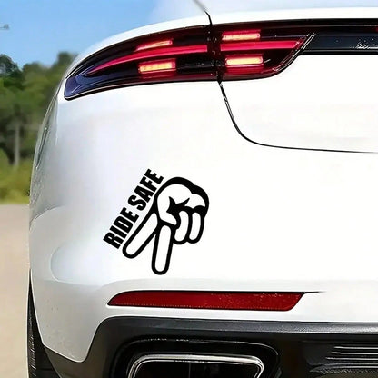 1pc RideSafe Peace Mark Sticker- Self-Adhesive Matte Surface, Suitable For Cars, Motorcycles, Trucks, Windows, And Bumpers- Promotes Riding Habits, Motorcycle Safety Stickers| Fun Safety Stickers