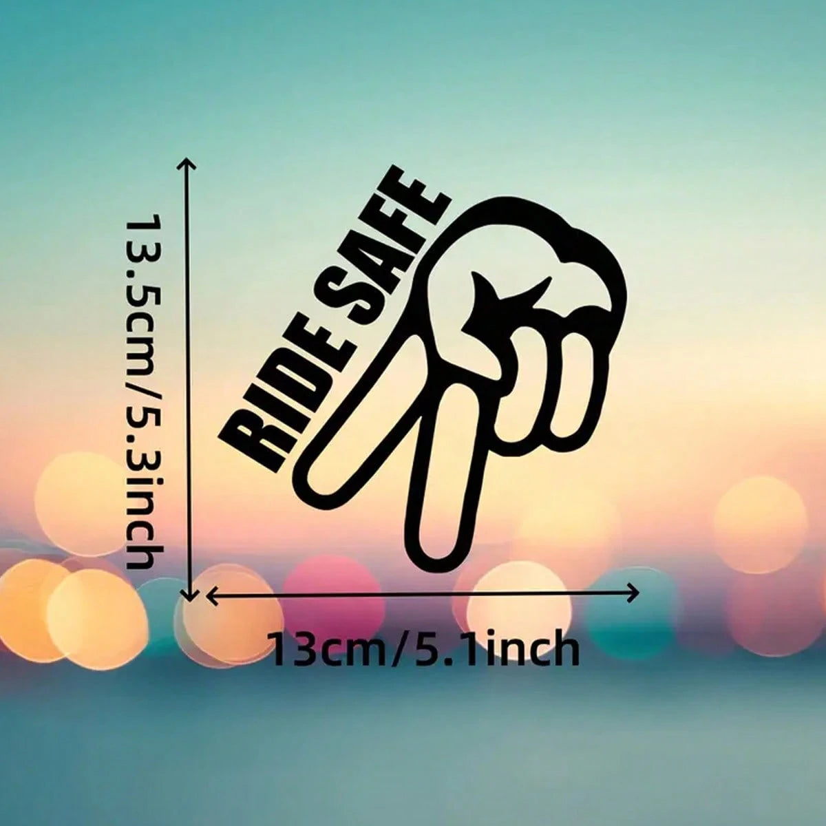 1pc RideSafe Peace Mark Sticker- Self-Adhesive Matte Surface, Suitable For Cars, Motorcycles, Trucks, Windows, And Bumpers- Promotes Riding Habits, Motorcycle Safety Stickers| Fun Safety Stickers