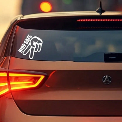 1pc RideSafe Peace Mark Sticker- Self-Adhesive Matte Surface, Suitable For Cars, Motorcycles, Trucks, Windows, And Bumpers- Promotes Riding Habits, Motorcycle Safety Stickers| Fun Safety Stickers
