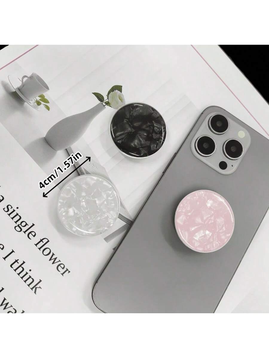 1pc Shell Shaped Phone Holder With Extendable Stand, Air Cushion Stand, Finger Grip, Compatible With IOS And Android Phones, Birthday Gift For Family And Friends, Sliding Phone Stand, Phone Accessory