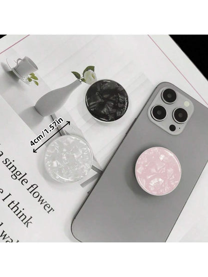 1pc Shell Shaped Phone Holder With Extendable Stand, Air Cushion Stand, Finger Grip, Compatible With IOS And Android Phones, Birthday Gift For Family And Friends, Sliding Phone Stand, Phone Accessory