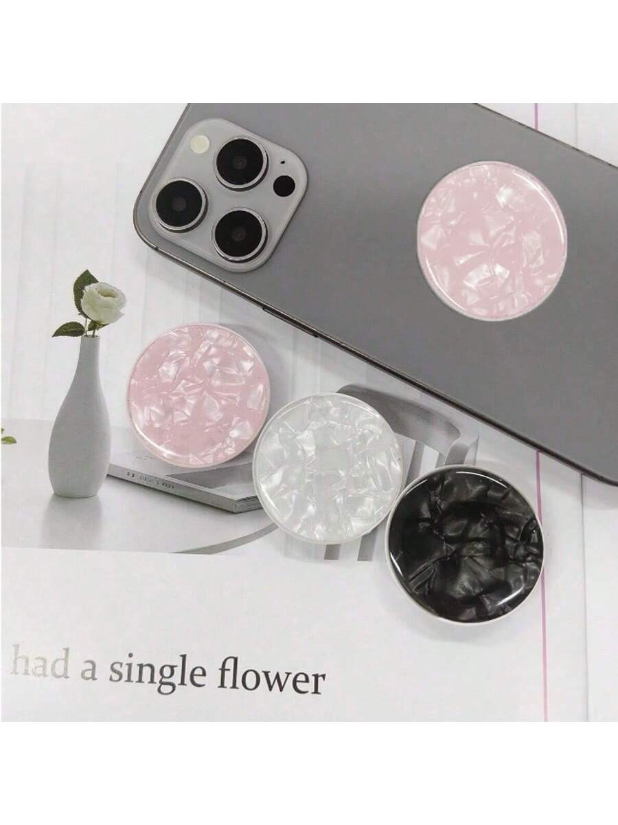 1pc Shell Shaped Phone Holder With Extendable Stand, Air Cushion Stand, Finger Grip, Compatible With IOS And Android Phones, Birthday Gift For Family And Friends, Sliding Phone Stand, Phone Accessory