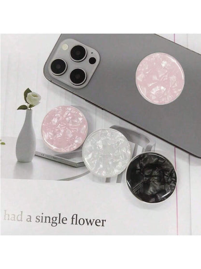 1pc Shell Shaped Phone Holder With Extendable Stand, Air Cushion Stand, Finger Grip, Compatible With IOS And Android Phones, Birthday Gift For Family And Friends, Sliding Phone Stand, Phone Accessory