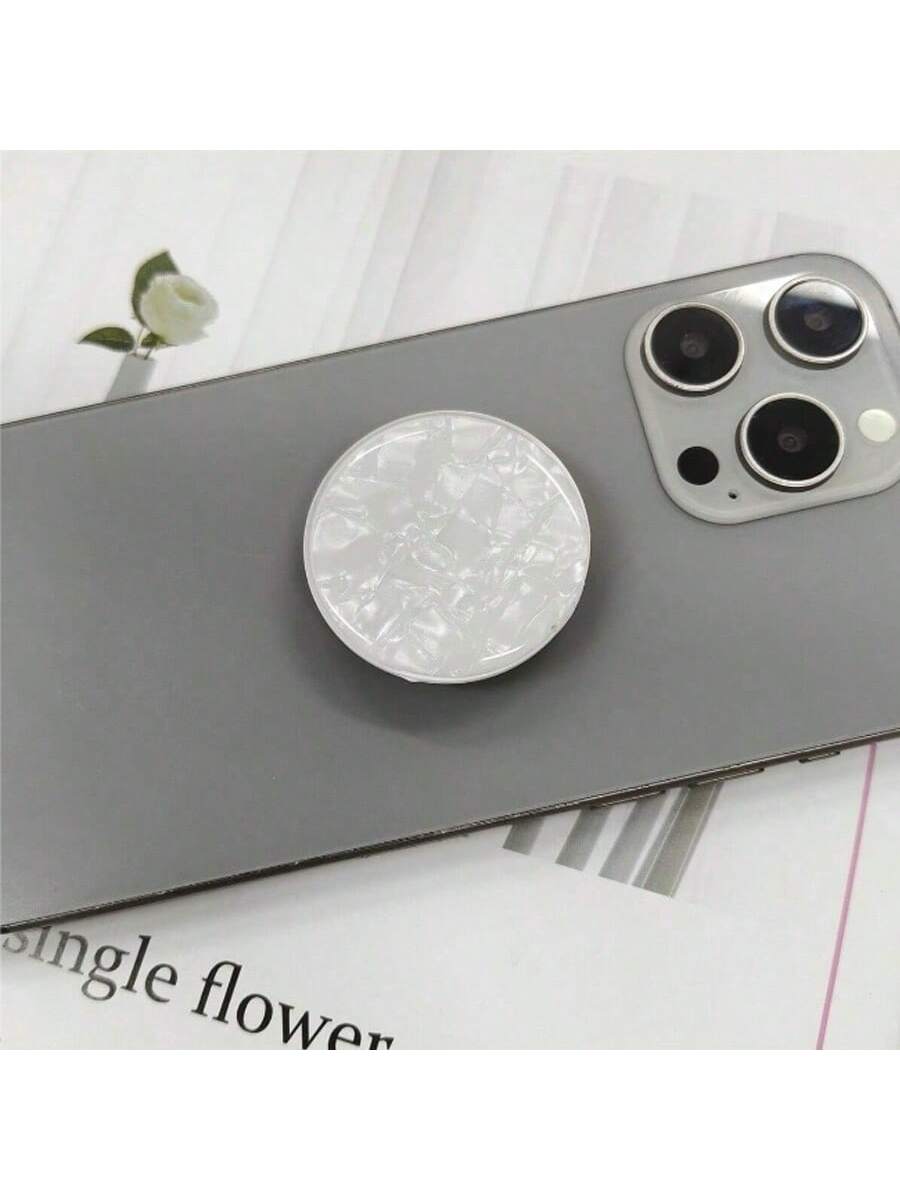 1pc Shell Shaped Phone Holder With Extendable Stand, Air Cushion Stand, Finger Grip, Compatible With IOS And Android Phones, Birthday Gift For Family And Friends, Sliding Phone Stand, Phone Accessory