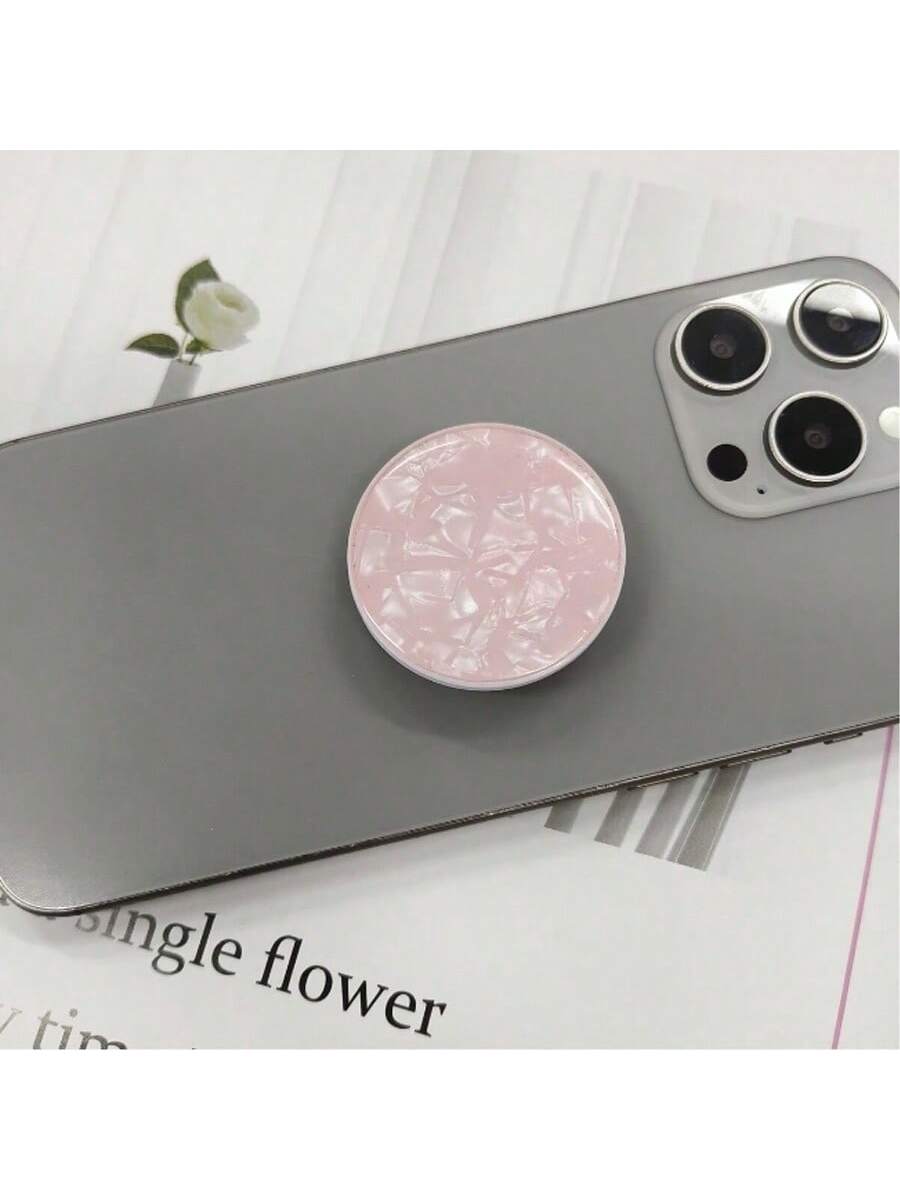 1pc Shell Shaped Phone Holder With Extendable Stand, Air Cushion Stand, Finger Grip, Compatible With IOS And Android Phones, Birthday Gift For Family And Friends, Sliding Phone Stand, Phone Accessory