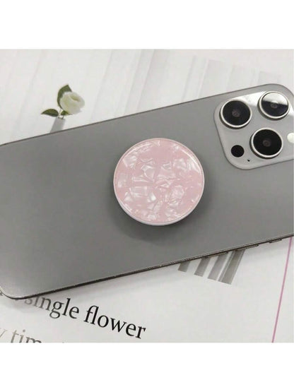 1pc Shell Shaped Phone Holder With Extendable Stand, Air Cushion Stand, Finger Grip, Compatible With IOS And Android Phones, Birthday Gift For Family And Friends, Sliding Phone Stand, Phone Accessory