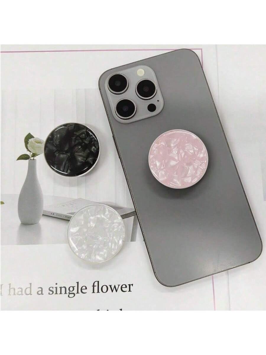 1pc Shell Shaped Phone Holder With Extendable Stand, Air Cushion Stand, Finger Grip, Compatible With IOS And Android Phones, Birthday Gift For Family And Friends, Sliding Phone Stand, Phone Accessory