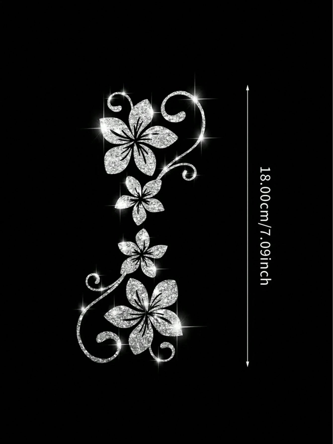 1pc Shiny Floral Car Sticker, Includes 4 Vine Pattern Designs. These Self-Adhesive Stickers Are Easy To Apply Without Residue, Suitable For Cars, Glass Surfaces, Laptops, And Plant Enthusiasts