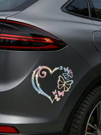1pc Shiny Floral Car Sticker, Includes 4 Vine Pattern Designs. These Self-Adhesive Stickers Are Easy To Apply Without Residue, Suitable For Cars, Glass Surfaces, Laptops, And Plant Enthusiasts