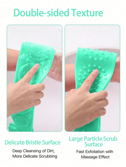 1pc Silicone Exfoliating Bath Brush, Non-Slip Handle, Reusable, Suitable For All Ages Men And Women. Easy To Hang And Clean, Perfect For Bathing, Spa Treatment And Daily Skincare.
