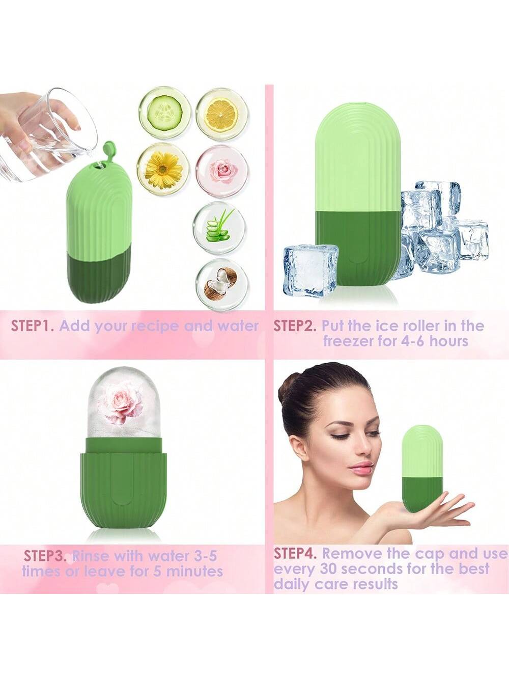 1pc Silicone Ice Massage Roller- Massage Skin- Beauty Facial Massage Roller, Suitable For Eyes, Neck And Face- Skincare Tool, Beauty, Skincare Product, Spa, Self-Care, Skincare Tool, Facial Care, E